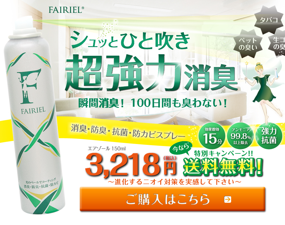 脱臭・防臭・抗菌・防カビスプレー 送料無料3,218円（税込）